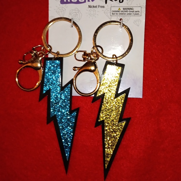 NWT LIGHTNING BOLTS BAG CHARM AND KEYCHAIN - Picture 1 of 1